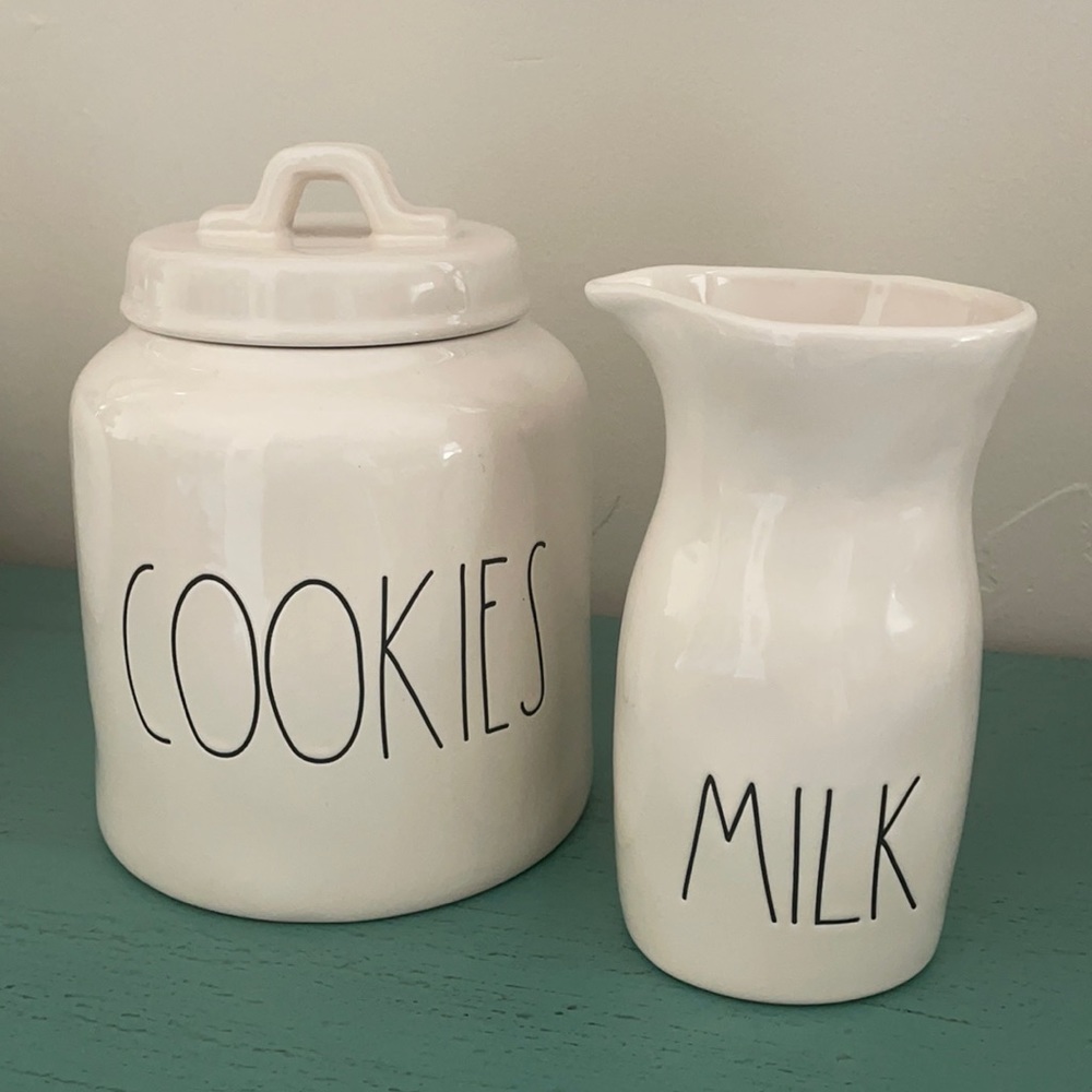 Rae Dunn Cookies Canister and Milk Carafe
